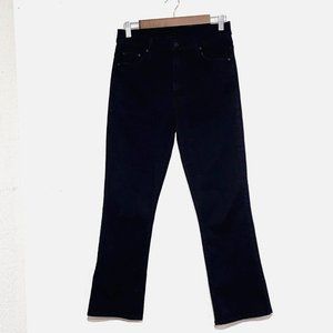 MOTHER The Insider Crop Jeans in Not Guilty Black Womens Stretch Denim